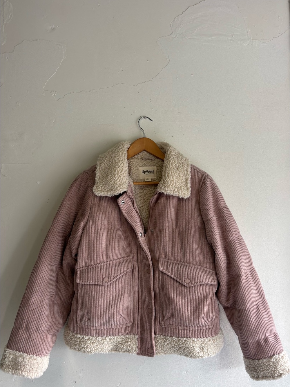 UpWest Dusty Pink Corduroy Sherpa Jacket